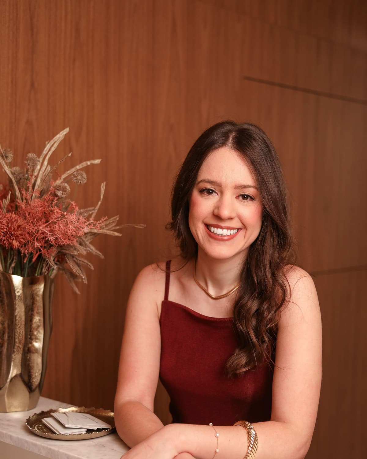 Dra. Ananda Goelzer na recepção da clínica